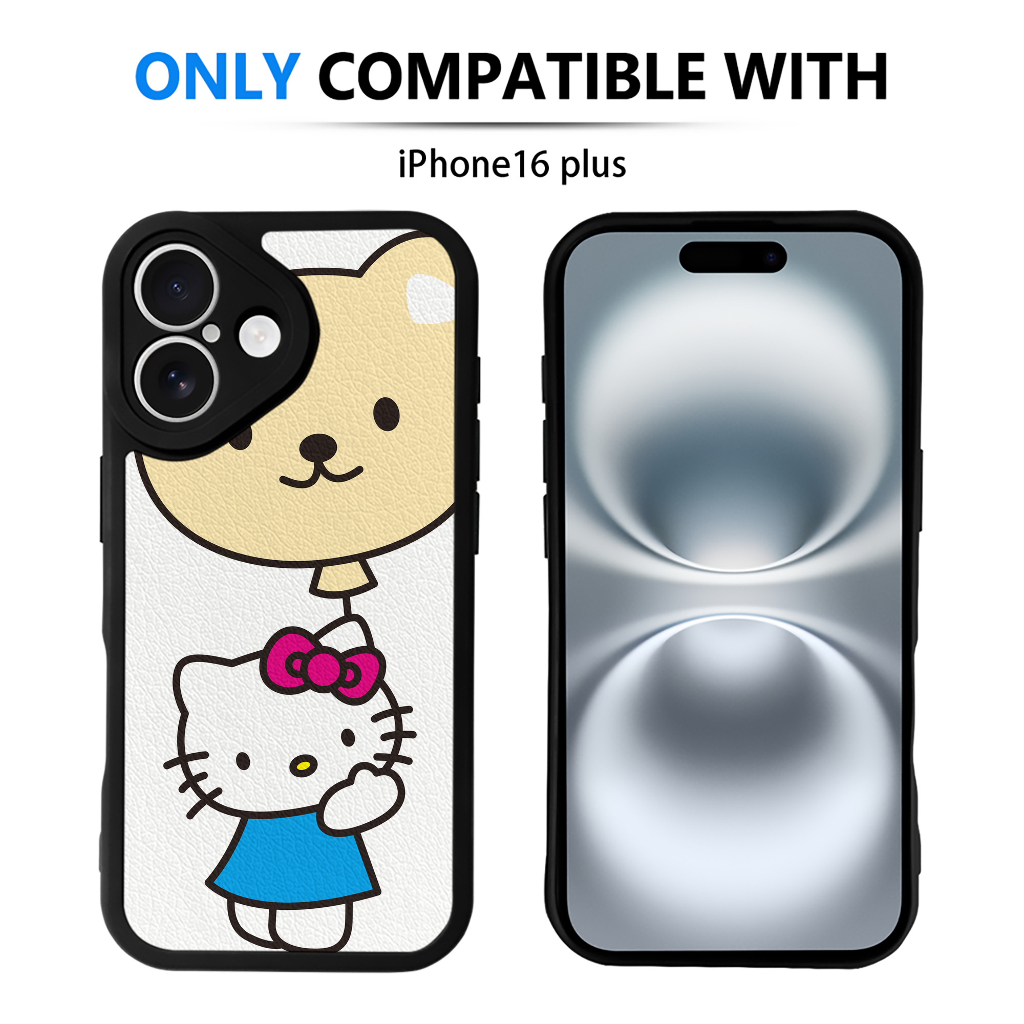 （画像用） Hello Kitty ハローキティ 【iPhone 16シリーズ対応】シリコンスマホケース（レザー調） 材質：シリコン